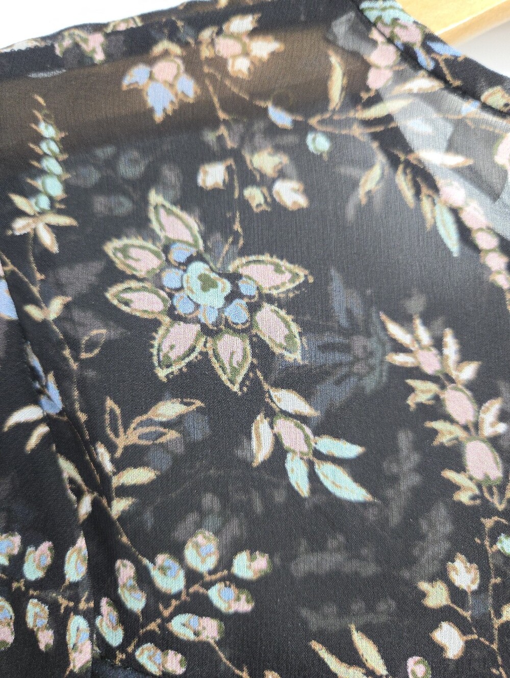 Veronica Beard Thompson Blouse Black Silk Floral Ruffle Peplum - Picture 12 of 16